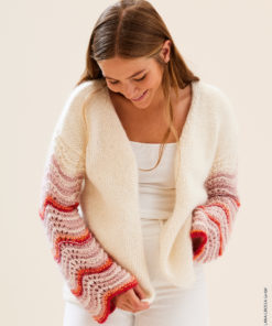 Strickset Jacke Mit Wellenmuster aus Silkhair und Summer Softness von Lana Grossa