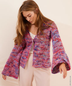 Strickset Jacke Mit Gittermuster Aus Cotonella Multi Von Lana Grossa 5 Fs2025 Lookbook 18 Lana Grossa 9231018 M16 Mf3