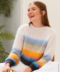 Strickset Pullover Mit Hebemaschenmuster aus Silkhair von Lana Grossa