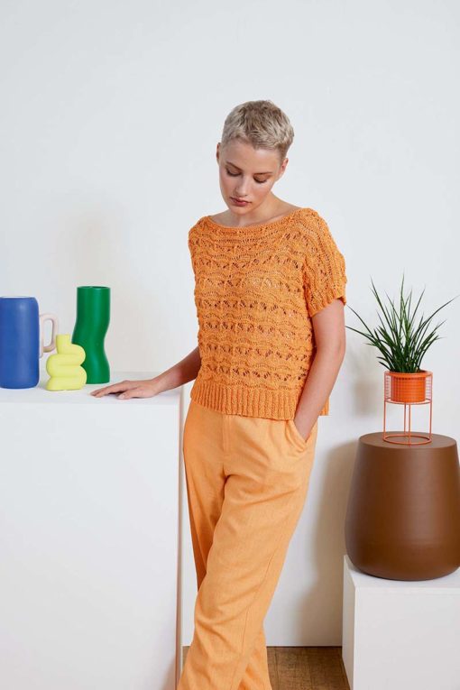 Strickset Kurzarmpullover Aus Lino Von Lang Yarns