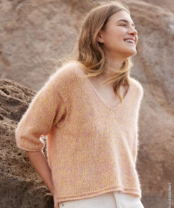 Strickset V-pullover Glatt Rechts Mit Dreiviertelärmeln aus Summer Cashmere und Silkhair von Lana Grossa