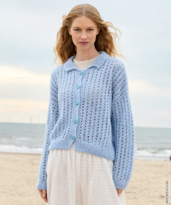 Strickset Jacke Im Lochmuster aus Ecopuno und Silkhair von Lana Grossa