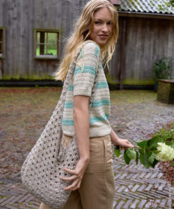 Strickset Beutel Im Versetzten Bogenlochmuster aus Bottoni von Lana Grossa