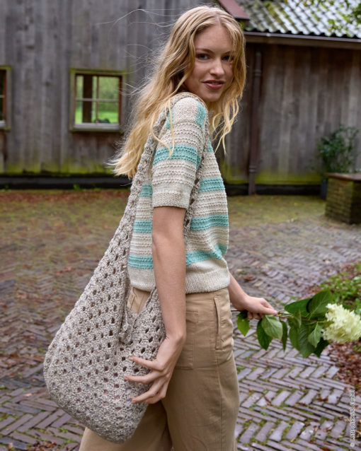 Strickset Beutel Im Versetzten Bogenlochmuster Aus Bottoni Von Lana Grossa