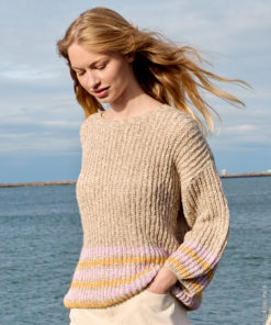 Strickset Pullover Im Halbpatentmuster Mit Streifen aus Bottoni von Lana Grossa