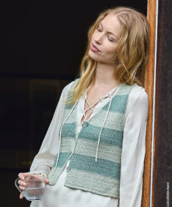 Strickset Weste Im Strukturmuster aus Solo Lino von Lana Grossa