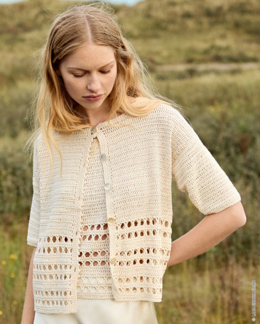 Strickset Jacke Mit Kreuzstäbchen Und Stäbchen Aus Summer Cashmere Von Lana Grossa