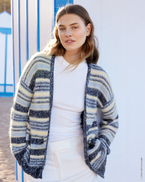 Strickset Cardigan Mit Hebemaschenmuster Aus Maglia, Setasuri Und Finito Von Lana Grossa