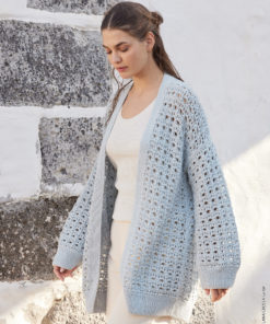 Strickset Cardigan Mit Strukturlochmuster Aus Landlust Baumwolle Von Lana Grossa 5 Fs2025 Journal 69 Lana Grossa 9230069 M21 Mf3
