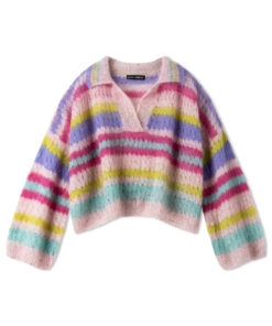 Strickset Gestreifter Pullover Mit Lochmuster Aus Natural Superkid Tweed Von Lana Grossa 4 Fs2025 Journal 69 Lana Grossa 9230069 M2 Mf2