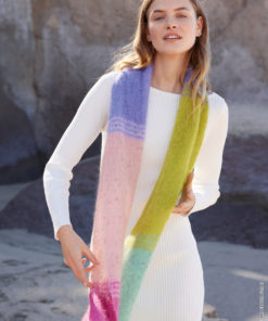 Strickset Schal Im Halbpatentmuster aus Natural Superkid Tweed von Lana Grossa