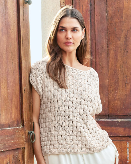 Strickset Shirt Mit Flechtmuster Aus Landlust Baumwolle Von Lana Grossa