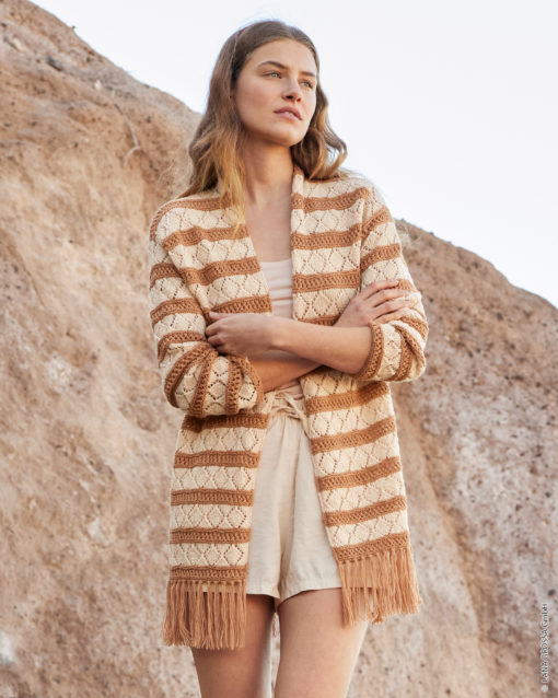 Strickset Cardigan Mit Fransen Aus Sottile Von Lana Grossa