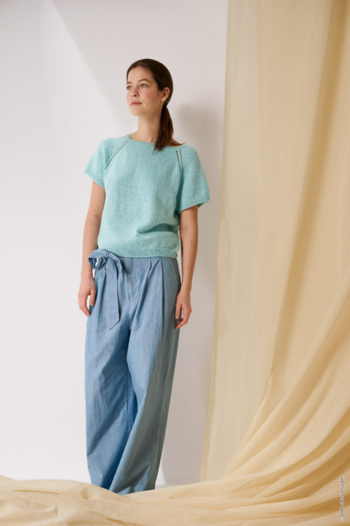Strickset Top Down Shirt Aus Cotton Wool Von Lana Grossa