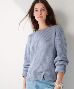 Strickset Pullover Mit Zopf aus Elastico von Lana Grossa