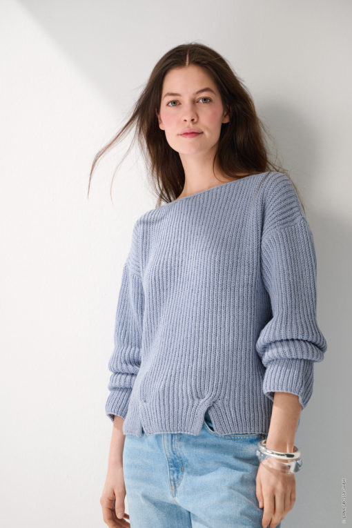 Strickset Pullover Mit Zopf Aus Elastico Von Lana Grossa