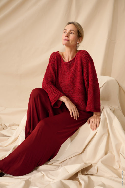 Strickset Pullover Mit Fallmaschenmuster Aus Linarte Von Lana Grossa