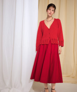 Strickset Jacke Mit Betonder Blende aus Landlust Baumwolle von Lana Grossa