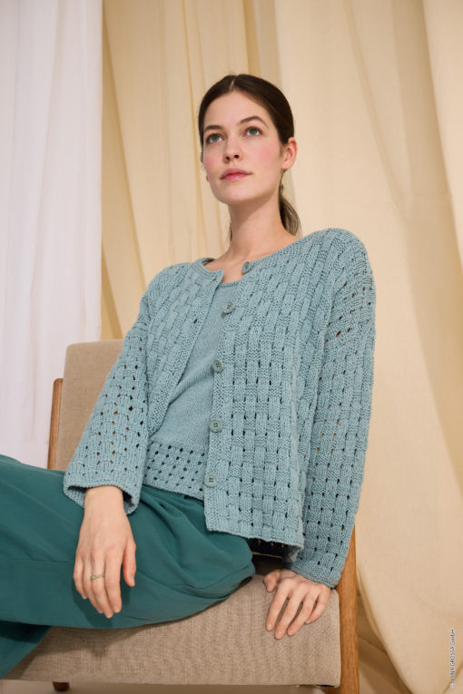 Strickset Top Mit Geflochtener Blende Aus Setapura Von Lana Grossa