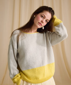 Strickset Zweifarbiger Pullover Aus Alta Moda Cotolana Von Lana Grossa 5 Fs2025 Classici 28 Lana Grossa 9230228 M44 Mf3