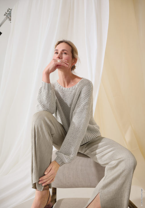 Strickset Pullover Im Strukturmuster Aus Cotton Silk Von Lana Grossa