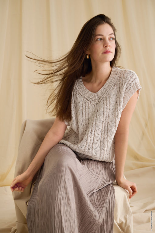 Strickset Top Mit Zöpfen Aus Cotton Silk Von Lana Grossa