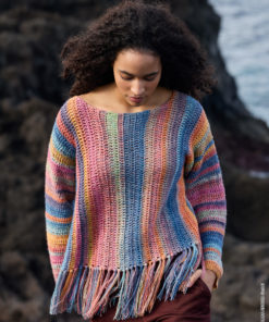 Strickset Pullover Mit Fransen aus Gomitolo Mambo von Lana Grossa