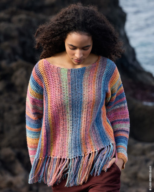 Strickset Pullover Mit Fransen Aus Gomitolo Mambo Von Lana Grossa