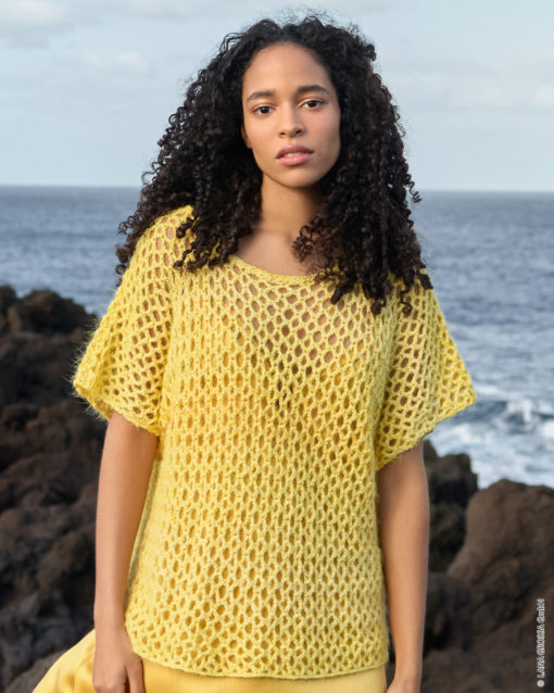 Strickset Gitter-Shirt Aus Gomitolo Tono Und Finito Von Lana Grossa