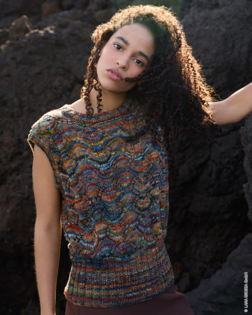Strickset Pullunder Mit Lochmuster Aus Cotonella Multi Von Lana Grossa