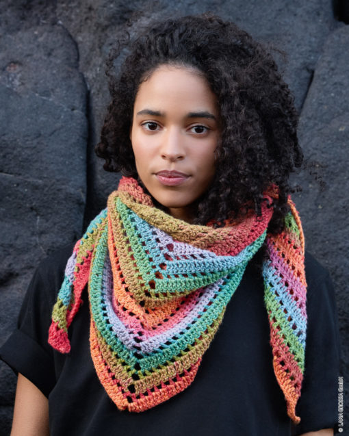 Strickset 2-Knäuel-Häkel-Dreieckstuch Aus Cotonella Von Lana Grossa