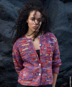 Strickset Jacke Mit Taschen aus Cotonella Multi von Lana Grossa
