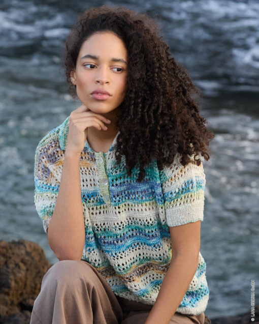 Strickset Poloshirt Mit Lochmuster Aus Gomitolo Hippie Von Lana Grossa
