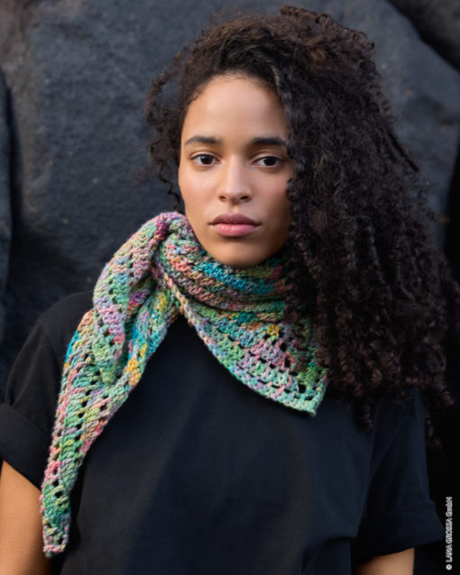 Strickset 1-Knäuel-Häkel-Dreieckstuch Aus Cotonella Multi Von Lana Grossa