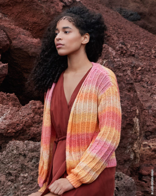 Strickset Jacke Im Patentmuster Aus Gomitolo Mambo Von Lana Grossa