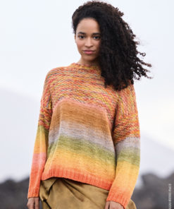 Strickset Pullover Mit Mustermix aus Cotonella Multi und Cotonella von Lana Grossa