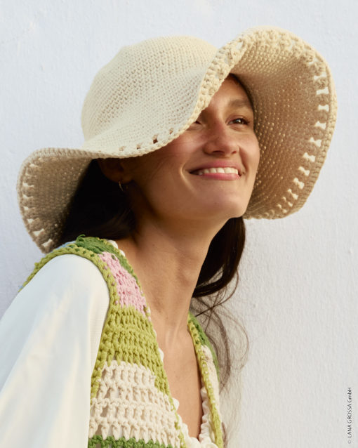 Strickset Hut In Festen Maschen Mit Krempe Aus Natural Cotton Gots Von Lana Grossa