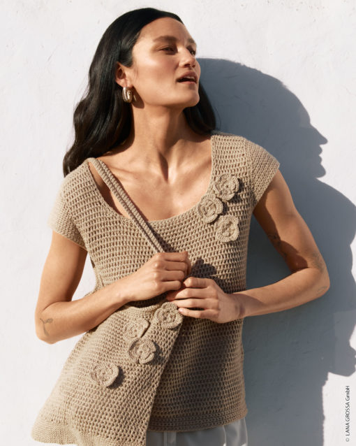 Strickset Top In Versetzten Stäbchen Aus Alta Moda Cotolana Von Lana Grossa