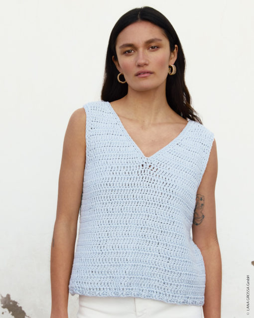 Strickset Top In Stäbchen Aus Natural Cotton Gots Von Lana Grossa