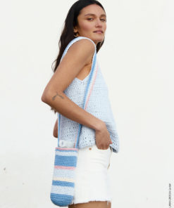 Strickset Flaschentasche In Festen Maschen Mit Streifen aus Natural Cotton Gots von Lana Grossa