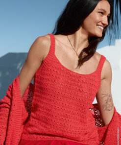 Strickset Top Im Doppelstäbchen-stäbchenlochmuster aus Summer Cashmere von Lana Grossa