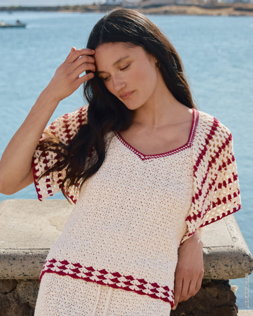 Strickset Top Im Muschelmuster Mit Volantärmeln Aus Campo Von Lana Grossa