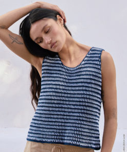 Strickset Top Im Gittermuster aus Elastico von Lana Grossa