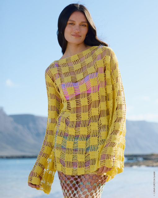 Strickset Tunika Im Karo-Lochmuster Aus Setapura Von Lana Grossa