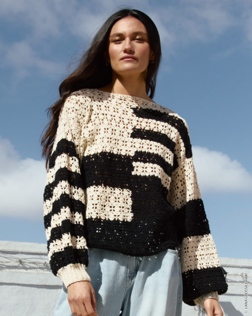 Strickset Pulli Im Stäbchen-Lochmuster Aus Setapura Von Lana Grossa
