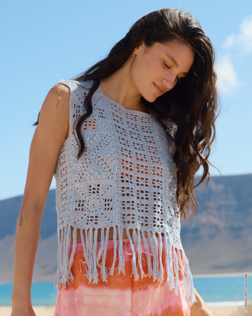 Strickset Top Mit Quadrat-Motiven Und Streifen Aus Setapura Von Lana Grossa