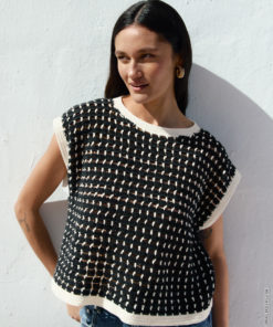 Strickset Top Im Stäbchen-karomuster aus Elastico von Lana Grossa
