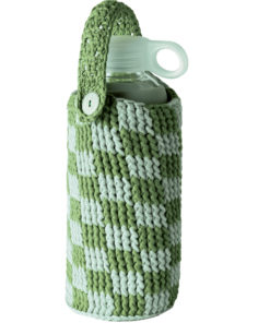 Strickset Flaschentasche Im Karomuster In Reliefstäbchen Aus Promessa Von Lana Grossa 4 Fs2025 Haekeln 08 Lana Grossa 9231319 M8 Mf2