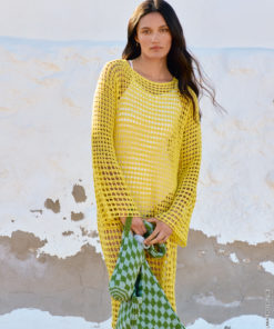 Strickset Kleid Im Gittermuster aus Alta Moda Cotolana von Lana Grossa