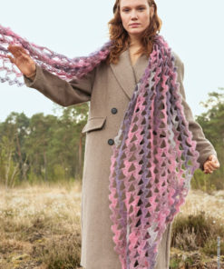 Strickset Häkelstola aus Silkhair Print von Lana Grossa